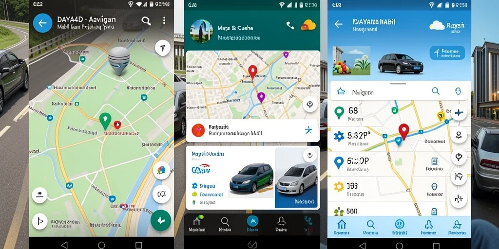 Screenshot utama DAYA4D menampilkan antarmuka Navigasi Mobil yang jelas.