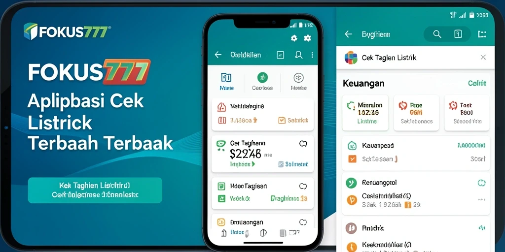 Antarmuka aplikasi FOKUS777 saat mengecek tagihan listrik.