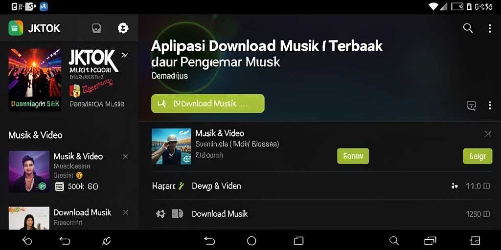 Tampilan antarmuka JKTOK yang memudahkan proses Download Musik.