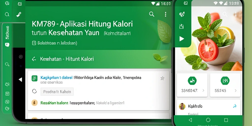 Antarmuka aplikasi KM789 yang sederhana dan fungsional untuk menghitung kalori.