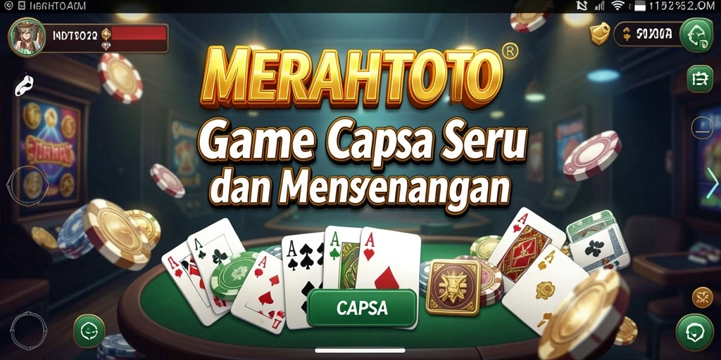 Antarmuka menarik MERAHTOTO dalam permainan Capsa.