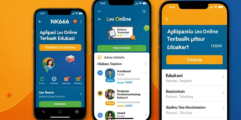 Antarmuka aplikasi NK666 yang user-friendly untuk Les Online.